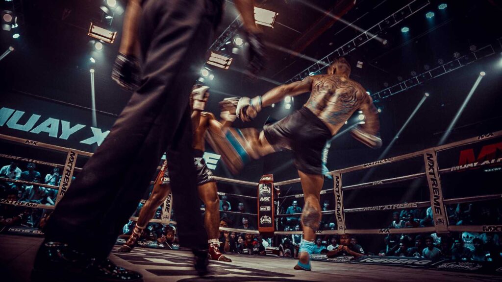 muay thai fight in ring